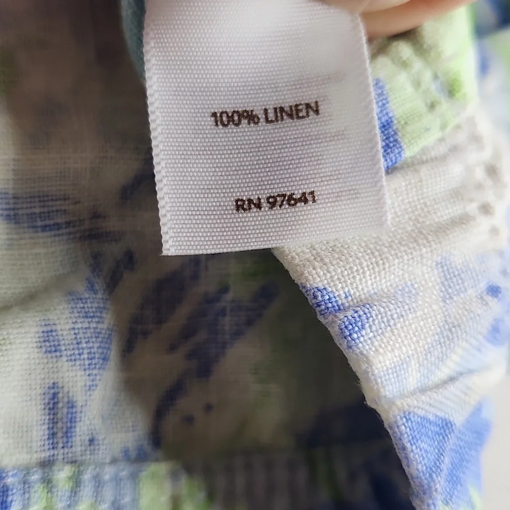 J. Jill floral linen capris cropped pants. Size M - Picture 5 of 10